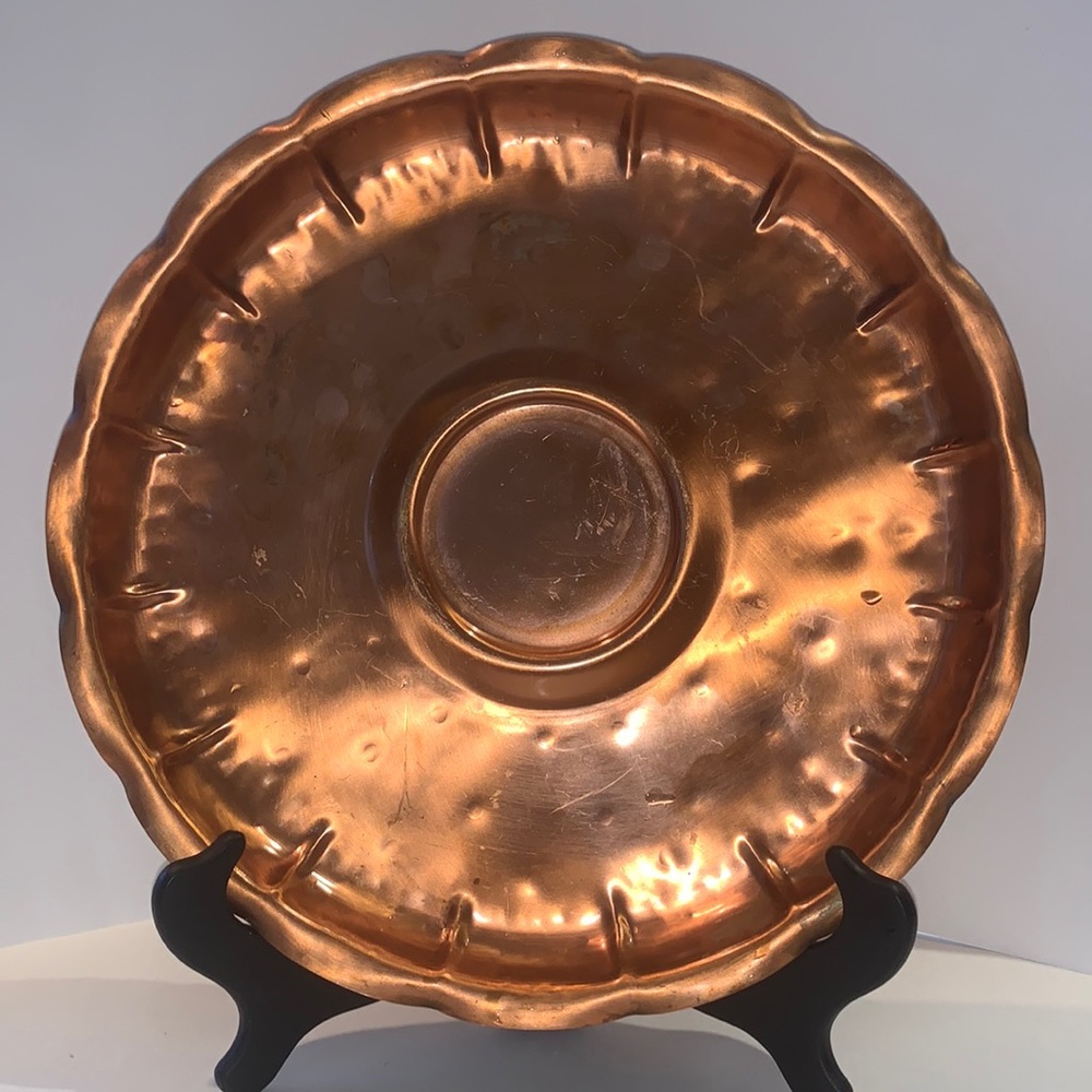 Vintage Gregorian serving tray. Solid copper, made in USA.